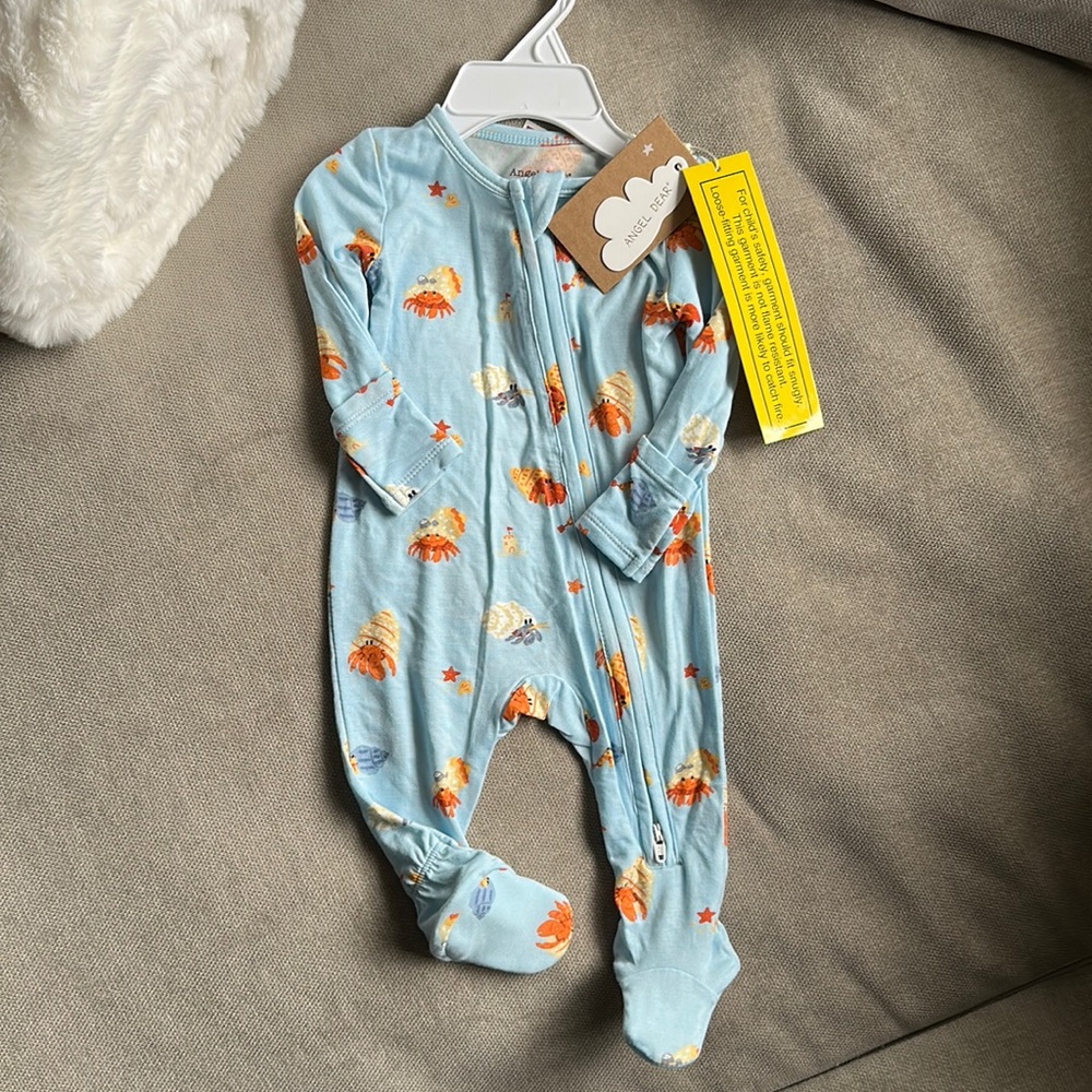 Angel Dear Hermit Crab Footie Pajamas 0-3